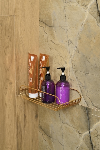 Altın Oval Köşeli Sabunluk /düzenleyici / Şampuanlık / Metal /paslanmaz/askı / Banyo Aksesuarı Altın