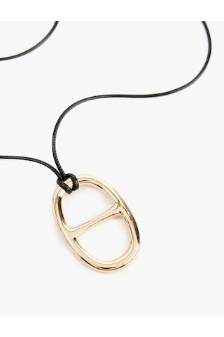 Koton Oval Charmlı Kolye Siyah 6wak70385aa Siyah