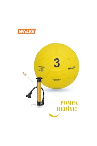 Walke Premium 3 Numara Kauçuk Hentbol Topu Pompa Hediyeli Sarı