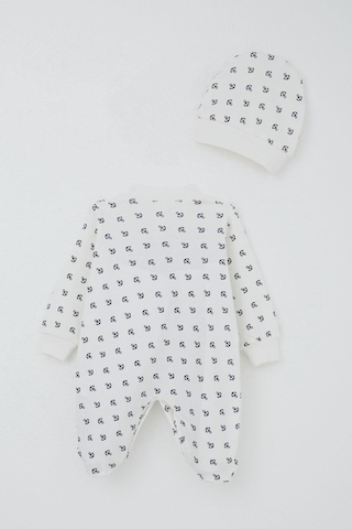 Breeze Erkek Bebek Patikli Tulum Deniz Temalı Çapa Desenli 0-6 Ay, Ekru Ekru