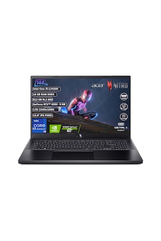 Acer Nitro V15 ANV15-51-57XV NH.QNBEY.004 i5-13420H 16 GB 512 GB SSD RTX4050 15.6" Dos Dizüstü Bilgisayar