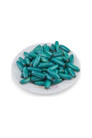12 Mm Arpa Petrol Mavisi 22x6 Mm Ahşap Boncuk 35 Gr 70 Adet