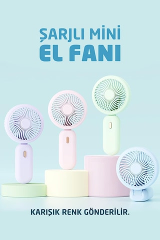 Taşınılabilir Ve Katlanabilir Şarjlı El Ve Masa Fanı - Mini Vantilatör Soğutucu