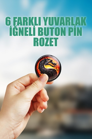 Mortal Kombat Video Oyun Çanta Süsü İğneli Buton Rozet Seti 6 Adet Altılı