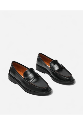 Steve Madden Adıson Black Leat Kadın Siyah Loafer Adıson