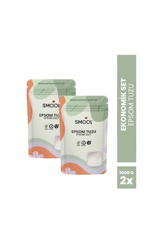 Epsom Tuzu 2&apos Li Set 2x1000 Gr İngiliz Tuzu Katkısız, Banyo Tuzu Ayak Banyosu Peeling 2 Kg