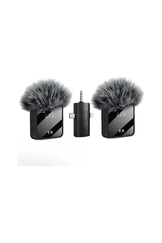 F11-2 Profesyonel 2 Li Kablosuz Yaka Mikrofonu 3in1 Mikrofon Type-c/lightning/jack