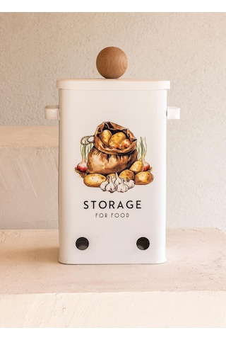 The Mia Storage Patates Soğan Kabı 13x20x32 Cm Beyaz
