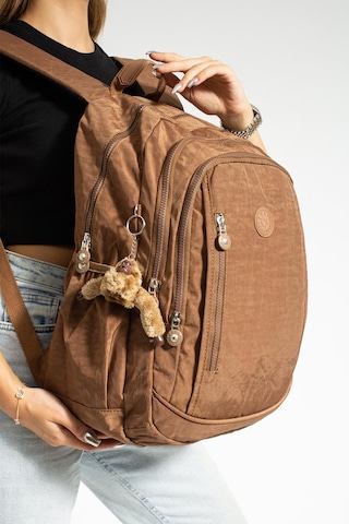 571 Collections Çanta Ultra Hafif Çok Cepli Su Geçirmez Sırt Çantası Unisex Taba