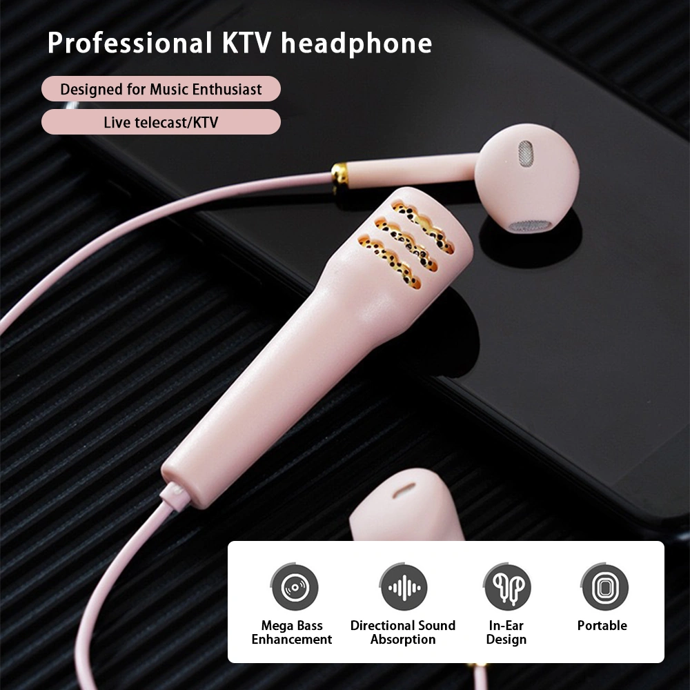 Moveevo Müzik Enthüslastları İçin Profesyonel Ktv Mikrofonlu Kulaklık - Mega Bas Ve Yönlü Ses Emme Özelliği, 3.5mm Plug & Play, 1.2m Kablolu Beyaz Diğer