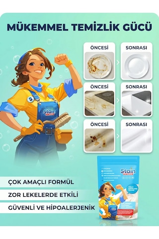 Stain İt Zero Çamaşır & Yüzey İçin Çok Amaçlı Aktif Oksijenli Toz Leke Çıkarıcı Ve Beyazlatıcı 800 Gr