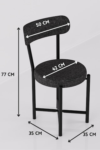 Sandalye 1 Adet Keten Kumaş Metal Ayak Modern Mutfak Sandalyesi Cafe Balkon Ofis Teddy 9817 Anstrast Çok Renkli