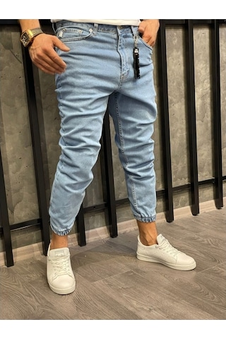 Erkek Paçası Lastikli Boyfriend Kot Jogger Pantolon (491077559)
