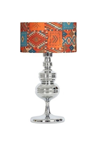Vinner Munch Krom Kaplama Metal Abajur - Capadocia Desenli-60406 Renkli