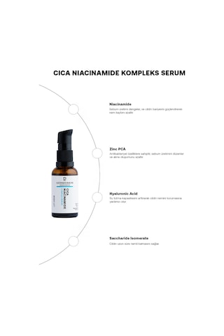Gözenek Sıkılaştırıcı Ve Cilt Tonu Eşitliği Cilt Yağ Dengeleyici Niacinamide Kompleks Serum 30ml