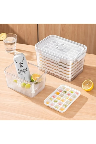 Büyük Kapasiteli Buz Yapma Ve Saklama Kabı Beyaz