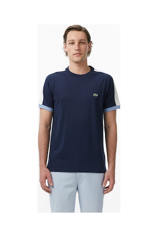Lacoste Erkek Regular Fit Bisiklet Yaka Renk Bloklu Lacivert T-shirt