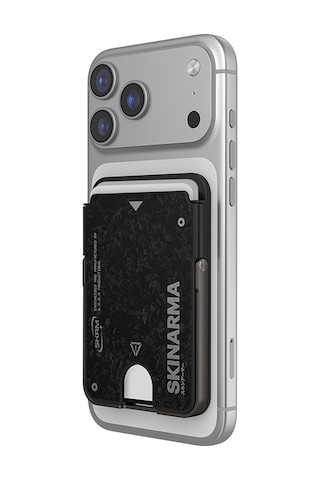 Skinarma Metal Tasarımlı 2 Hazneli Vektor Serisi Magnetik Standlı Kartlık Siyah Siyah
