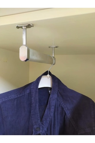 Ers Dolap Içi 25 Cm Oval Elbise Askı Borusu, Tavan Askı Aparatı Krom - Krom