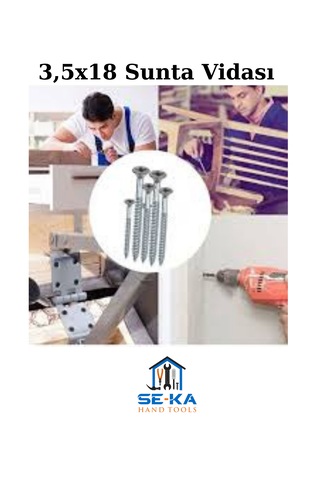 3,5x18 Sunta Vidası 400 Adet, Çinko Kaplama, Dayanıklı Ve Korozyon Dirençli 3.5 x 18 MM
