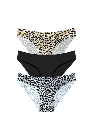 301 Kadın Dikişsiz Lazer Bikini Külot Paketi 301-v1-pars, Siyah, Pars Siyah Çok Renkli