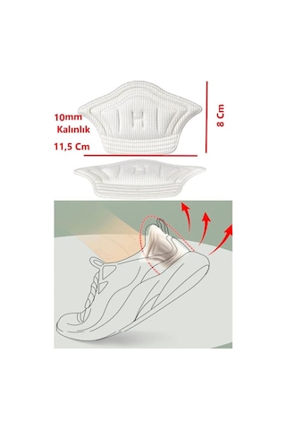 Ortopedik Spor Ayakkabı Topuk Vurma Önleyici Koruyucu 10mm Bej