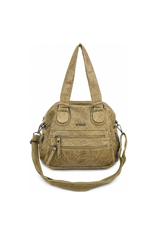 Sanmorris Kadın Suni Deri Geniş Hacimli Omuz Ve Çapraz Çanta Sı-11 Beige