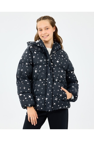 Skechers G Puffer Jacket Büyük Kız Çocuk Siyah Mont Sk2520052-1602 Siyah