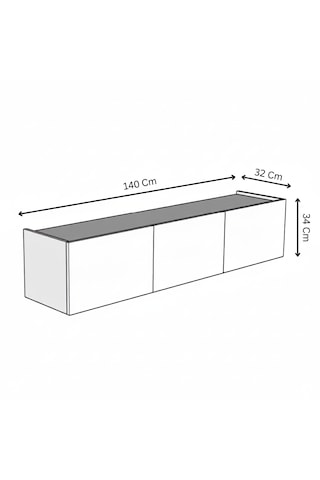 Hitit Tv Ünitesi 140 Cm 100% Mdf Gri