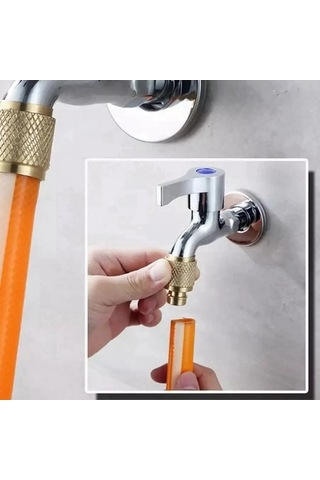 Flybuy Yüksek Yıkama Saplı Pirinç Musluk Memesi Hortum Ev Düz Copper-2x Basınçlı Bahçe Ayarlanabilir Aracı Araba Aksesuarları Bs