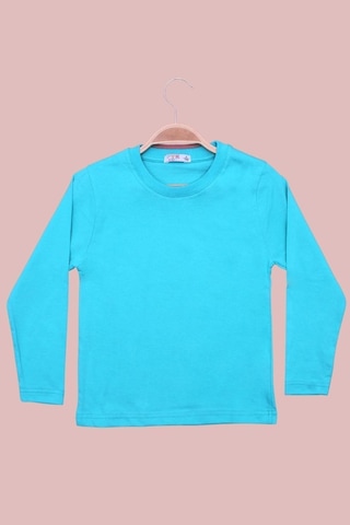 Fyk Kids Düz Basic Unisex Sweatshirt Turkuaz
