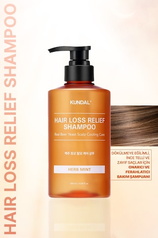 Saç Dökülmelerine Karşı Şampuan Kundal Hair Loss Relief Shampoo Real Beer Yeast 500 Ml Herb Mint