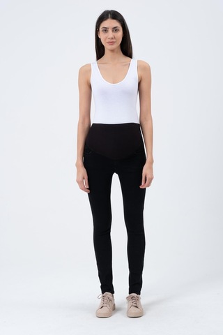 Busa Hamile Esnek Karın Bantlı Beli Ayarlanabilir Skinny Kot Pantolon Siyah-siyah