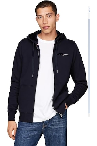 Tommy Hilfiger Fermuarlı Kapşonlu Sweatshirt Siyah