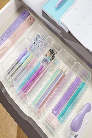 Bayev Lv 216 Ayarlanabilir Çekmece Içi Düzenleyici Set 6 Parça Takı Ve Makyaj Kutusu Kalem Organizeri