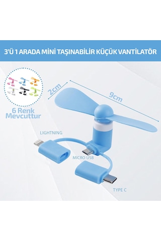 Büro Ev Ofis si İçin Mini Typec Musb Ios Sessiz Telefon Fanı