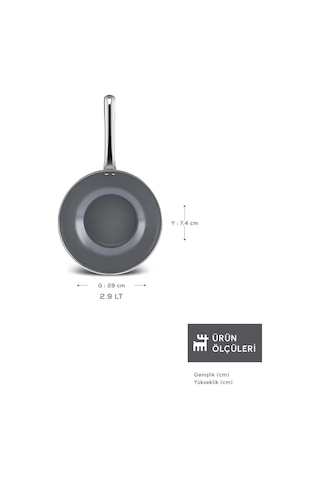 Karaca x Refika Swiss Crystal Creamy Metal Wok Tava 28 Cm