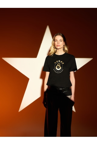 Gsstore Galatasaray 5 Yıldız T-shirt E251352-1 Siyah