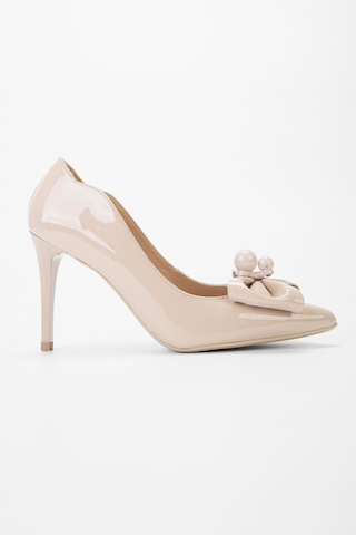 Valmenti Nozario Kadın Pudra Rugan Hakiki Deri Topuklu Ayakkabı 248 23133 Bn Ayk Y23 Pudra