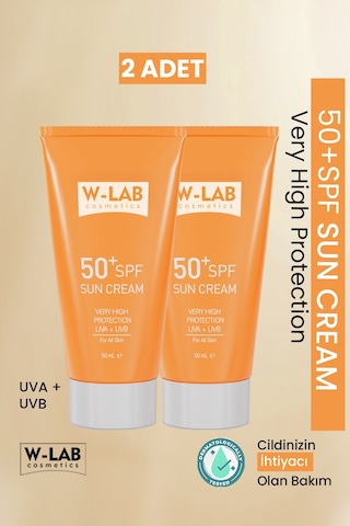 W-Lab Cosmetics SPF50 Kozmetik Güneş Kremi 2 x 50 ML