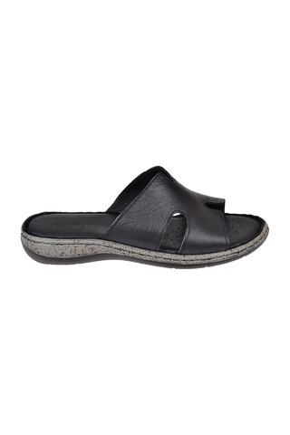 Castle Black Hakiki Deri Comfort Kadın Terlik Cb-22404 Siyah