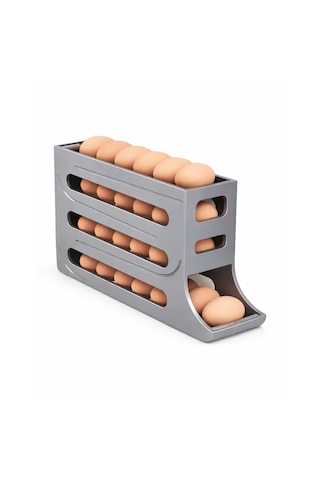 Microcase Abs Plastik Dolapiçi Yuvarlanır Tip Yumurta Organizer Ve Standı Al54529 Gri