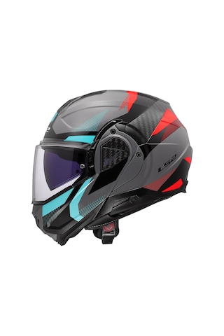 Ls2 Advant 2 Trıple Çene Açılır Kask Gri - Kırmızı - Turkuaz