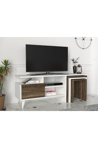 Dekorister Nature Tv Ünitesi Beyaz-Ceviz