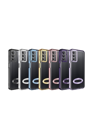 Samsung Uyumlu Galaxy A34 Kılıf Kamera Lens Korumalı Logo Gösteren İnce Hafif Nourthkingdom Derin Mor