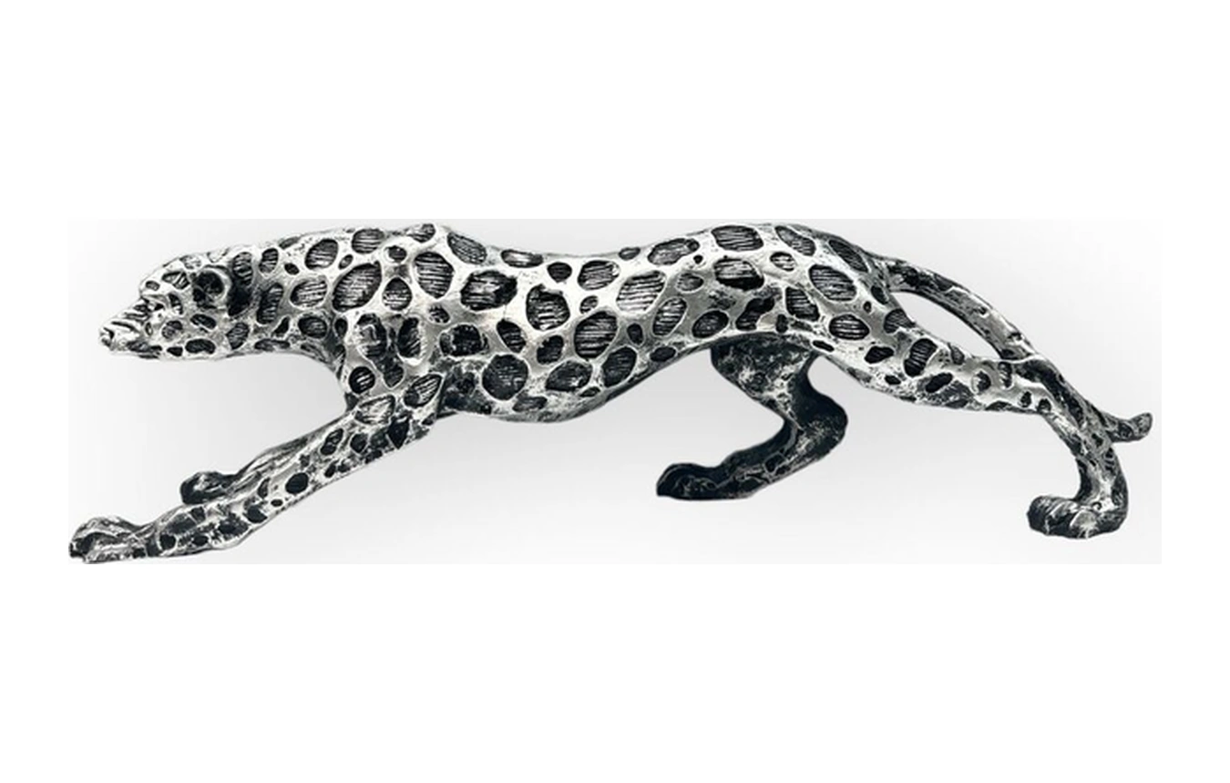 Dekoratif Polyester Leopar Biblo Gümüş Eskitme