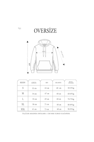 Primemagazam Kadın Kapüşonlu Kanguru Cepli 3 İplik Pamuklu Oversize Hoodie Sweatshirt - Gri Çeşitli