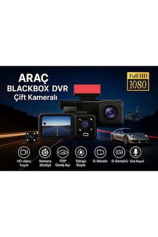 Vehicle Black Box Dual Lens Wifi Trafik Kamerası Full Hd 1080p