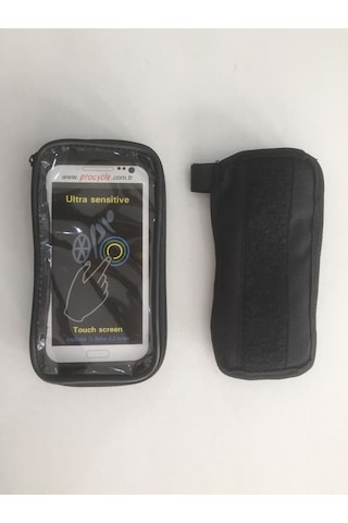 Bisiklet 6 İnç Telefon Tutucu Kadro Üstü Dokunmatik Telefonluk Siyah