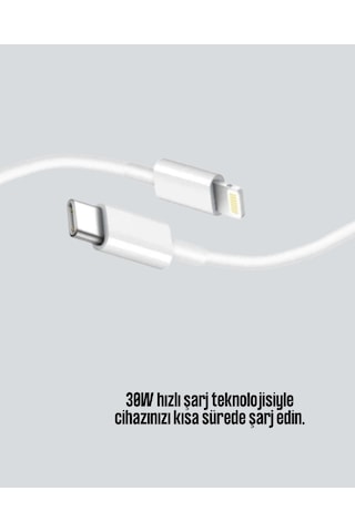 Kalite 30w Type-c Lightning Hızlı Şarj Kablosu Muratech - 52 1.2m Dalı